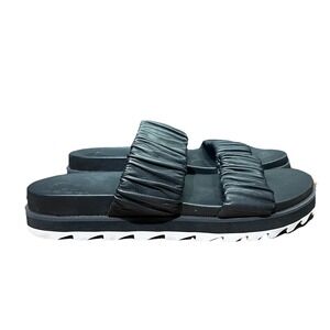 Sorel Women's Roaming Two‎ Strap Slides Black Size 11 Leather Sandals Slides